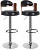 2 x Breakfast Bar Stool Swivel Adjustable Padded Chair Low Back Vintage Kitchen