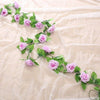 16Heads Artificial Faux Silk Flower Rose Leaf Garland Vine Home Party Decor 7Ft