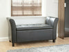 Verona Window Seat Luxurious soft Black Faux Leather storage Ottoman