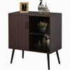 76*40*83.5cm Retro Storage Cabinet Sideboard Cupboard W/ Glass and Metal Handle