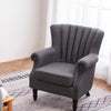 Occasional Armchair Velvet Fabric Accent Chair Retro Scallop Shell Seat Bedroom