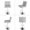 2Pcs Breakfast Bar Stool Chair Swivel PU Leather Kitchen Chrome Gas Lift