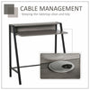 2-Tier Workstation Computer Laptop Desk Table with Storage Shelf Black Grey