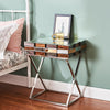 Mirrored Side Table Bedside table 3D Glass Effect Chrome Crossed Legs Furniture;