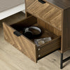 Vintage Industrial Bedside Table 2 Drawer Storage Cabinet Furniture Nightstand