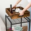 HOOBRO Side Table Sofa Table with Removable Tray Snack Tray Table Industrial
