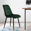 2pcs Dining Chairs Set Velvet Cushion Soft Padded Metal Legs Restaurant Chair