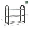 3 Tier SHOE RACK Stand Storage Organiser Compact SPACE SAVE Shelf Grey