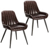 2x Dining Chairs Living Room Chairs with leather +metal Backrest Counter Chairs