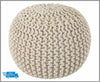 Knitted Moroccan 50Cm Large Round Pouffe Footstool Foot Stool Living Room New