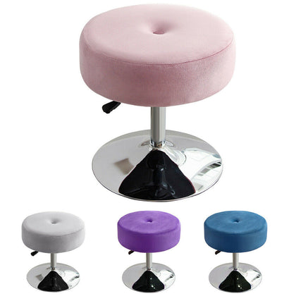 Adjustable Height Swivel Dressing Table Stool Chair Velvet Makeup Padded Bedroom