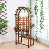 Arched Hollow Grid Wooden Storage Flower Pot Hanger Planter Climbing Stand Shelf