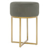 Velvet Padded Dressing Table Stool Dining Chair Pouffe Metal Legs Side Chair