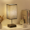 Table Desk Lamp Bedside Night Light Fabric Lampshade with 2 USB Charging Ports