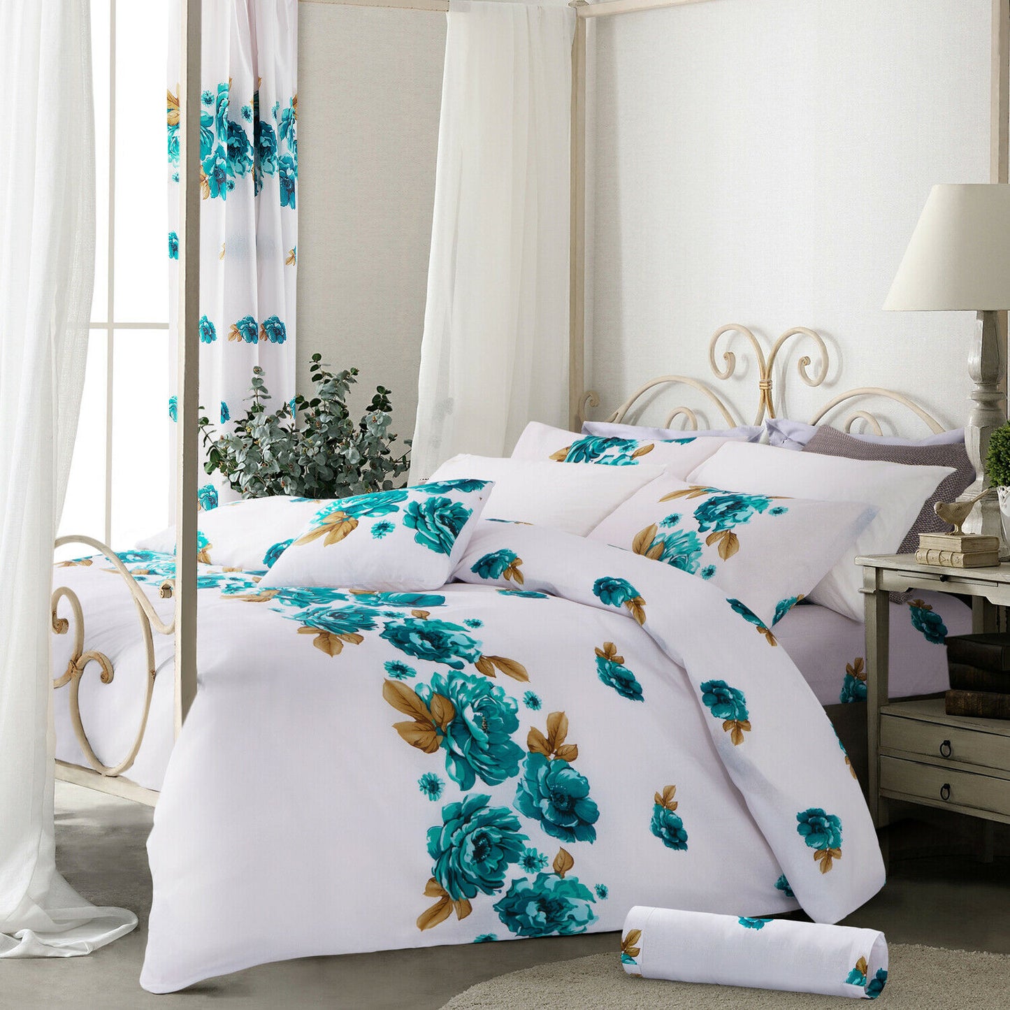 Reversible Duvet Quilt Cover Bedding Set Single Double King Size + Pillow Cases