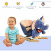 Children Kids Wooden Rocking Horse Rocker Elephant Ride On Toy Gift Seat Songs