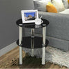 Modern Coffee Table With Lower Shelf storage Glass Chrome Living Room furniture