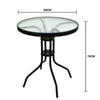 TEMPERED GLASS TOP PATIO TABLE METAL FRAME LEGS GARDEN OUTDOOR INDOOR BISTRO