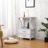 Bedside Table Sofa Side Table Nightstand Storage Cabinet with 2 Drawers Home BN