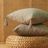 Linen Cotton Pillow Cover With Tassels Home Decor Cushion Cover 45x45cm