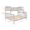 Bunk Bed Wooden Single Top Double Base Bed Pine Frame Children Bedroom Furniture