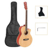 40" Natural Beginner Practice Spruce Front Cutaway Folk Acoustic Guitar w/ Bag