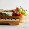 Bamboo Cheese Cutting Board Set Wooden w/4 Knives Charcuterie Meat Serving Tray