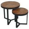 2pc Teak Wood Nesting Side Table Coffee Centrepiece Living Room Indoor Furniture
