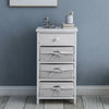 4 Drawer Basket Drawers White Cupboard Cabinet for Bedroom Living Room Bathroom
