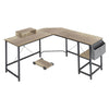 L-Shaped Computer Desk Large Corner Table Workstation with Shelf/Bag/CPU Stand