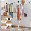 Double Garment Clothes Heavy Duty Rack Shelf Shirt Adjustable Hanging Rail Stand