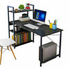 Corner Computer Desk H-shaped PC Laptop Table Home Office Workstation +4 Shelves