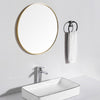 Wall Mounted Vanity Mirror 50cm Round Circle Metal Frame Bathroom Bedroom Mirror