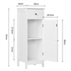Bathroom Floor Cabinet Kitchen Cupboard Slim Bedroom Sideboard 1 Drawer, White