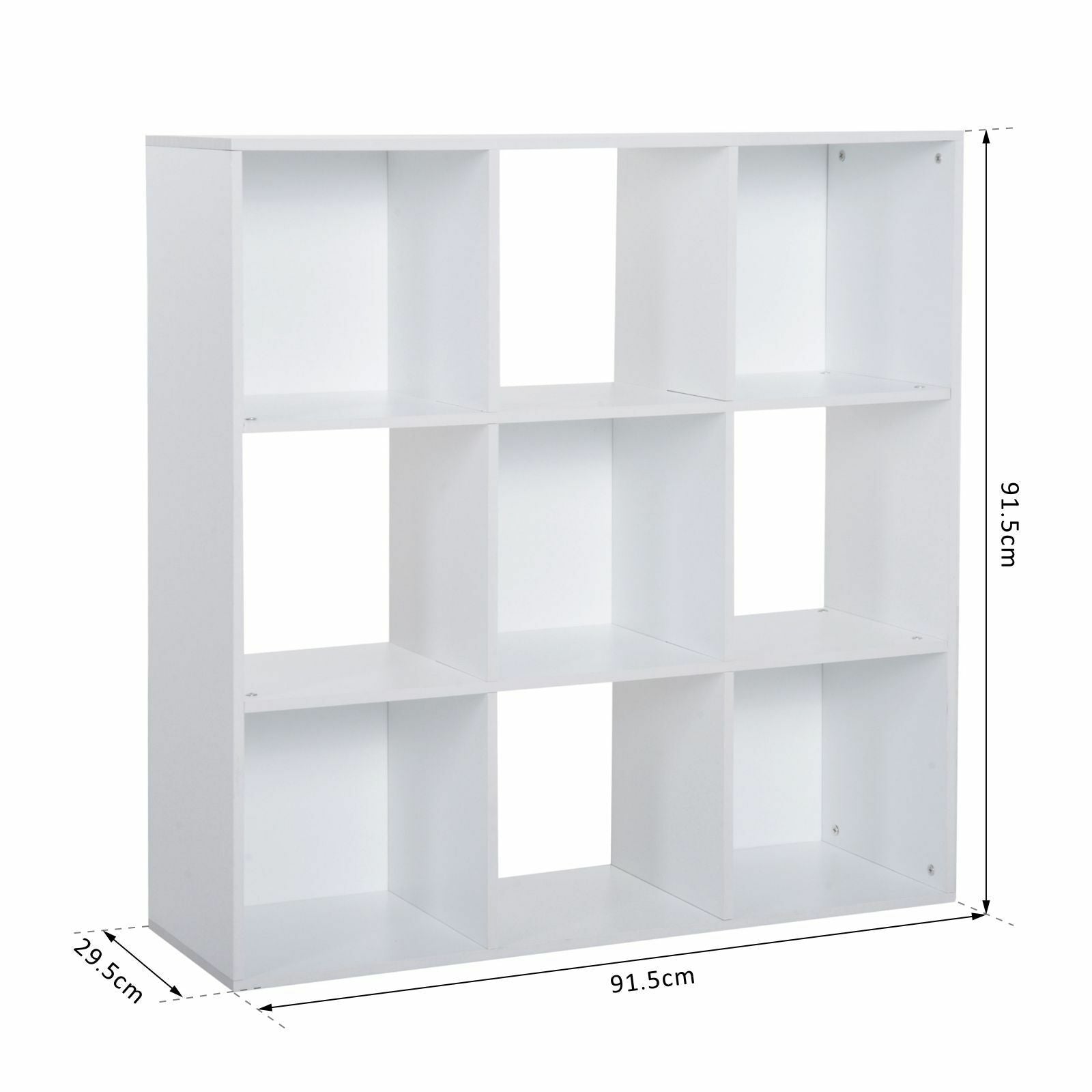 HOMCOM 9 Cube Wooden Bookcase Storage Cabinet Shelf Home Office Cabinet White