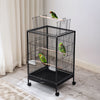 Rolling Metal Bird Cage Open Play Top Parrot Budgie Lovebird Finch Cage House