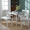 3 Colours Solid Wooden Dining Table and Chairs Bench Set Kitchen Home Furniture