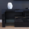 Modern TV Stand 2 Drawers Storage High Gloss Cabinet Sideboard RGB LED Light