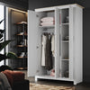 Matte 3 Door Wardrobe White Storage Cupboard with Shelves Rail Bedroom Furniture