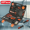 45PCS Tool Kit Set Household Hand Wrench Screwdriver Spanner Hammer Plier