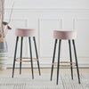 2pcs Round Breakfast Bar Stools Velvet Padded Metal Leg Kitchen Counter Pub Seat