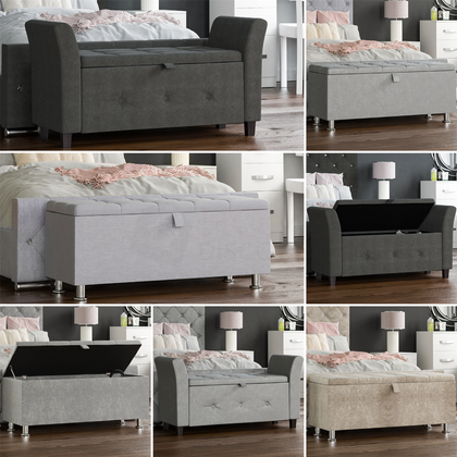 Storage Ottoman Box Pouffe Seat Stool Toys Storage Foot Stool Chair Bed Trunk