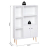 Cabinet Shelves Bookcase Storage Unit Free Standing w/ Two Doors White