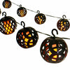 8PC SOLAR RATTAN BALL FLAME EFFECT LED STRING HANGING LIGHT GARDEN LANTERN PATIO