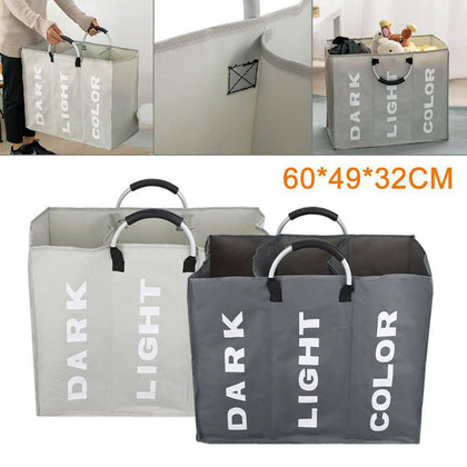 3X Collapsible Fabric Laundry Hamper, Foldable Clothes Bag, Washing Bin Basket