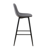 2 Pcs Grey Fabric Bar Stools Metal Legs Breakfast High Chairs Pub Kitchen Modern