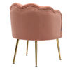 Small Scallop Back Armchair Golden Metal Legs Sofa Chair Dressing Table Chair