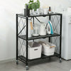 3/4/5 Tier Folding Kitchen Storage Rack Shelving Office Home Unit Display Stand