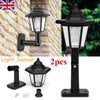 2PCS LED Solar Powered Light Sensor Outdoor Garden Wall Lantern Light Lamp New