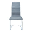 2 4 6 PCS Grey Faux Leather Dining Chairs High Back Chrome Legs Home Furniture